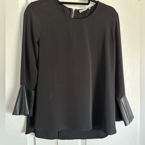 Calvin Klein Leather trim Blouse